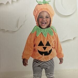 Hyde & Eek Soft Pullover Pumpkin Halloween Costume Hood Infant Baby 6-12 Months